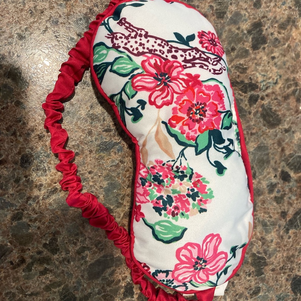 Lilly Pulitzer Floral Sleep Mask with Red Trim